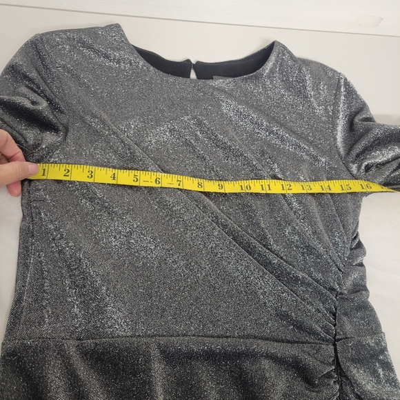 Vince Camuto Elegant Silver Long-Sleeve Dress - Picture 8 of 16